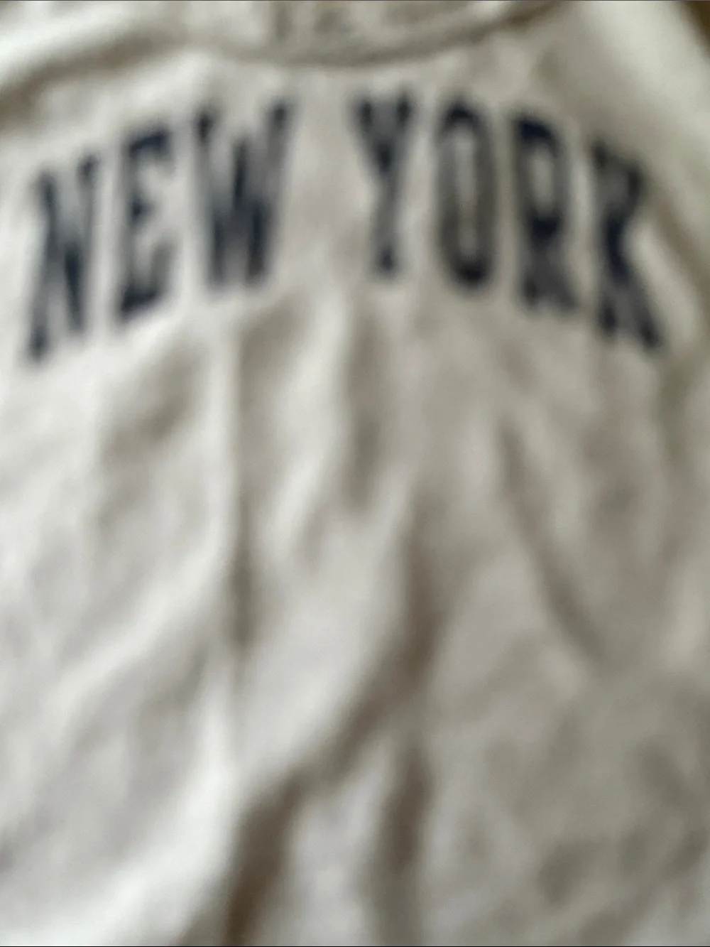 Brandy Melville Heather Gray Tee with Navy NEW YORK Print